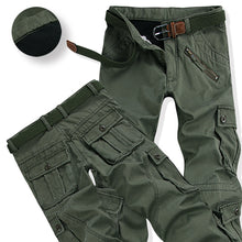 Load image into Gallery viewer, Mens Winter Pants Thick Warm Cargo Pants Casual Fleece Pockets Fur Trouser Plus Size 38 40 Fashion Loose Baggy Joger Worker Male
