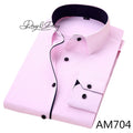 DAVYDAISY, gran oferta, camisa manga larga para hombre de alta calidad, sarga, informal liso, camisa Formal de negocios, camisas de vestir de marca para hombre DS085