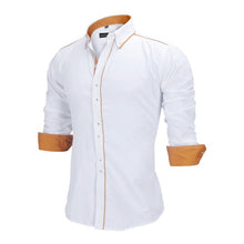Load image into Gallery viewer, VISADA JAUNA Men Shirts Europe Size New Arrivals Slim Fit Male Shirt Solid Long Sleeve British Style Cotton Men&#39;s Shirt N332
