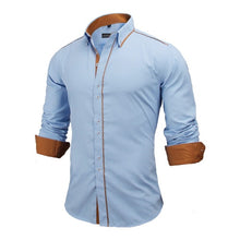 Load image into Gallery viewer, VISADA JAUNA Men Shirts Europe Size New Arrivals Slim Fit Male Shirt Solid Long Sleeve British Style Cotton Men&#39;s Shirt N332
