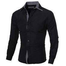 Load image into Gallery viewer, VISADA JAUNA Men Shirts Europe Size New Arrivals Slim Fit Male Shirt Solid Long Sleeve British Style Cotton Men&#39;s Shirt N332
