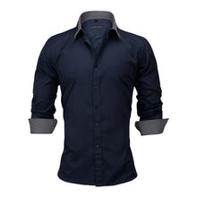 Load image into Gallery viewer, VISADA JAUNA Men Shirts Europe Size New Arrivals Slim Fit Male Shirt Solid Long Sleeve British Style Cotton Men&#39;s Shirt N332
