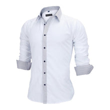 Load image into Gallery viewer, VISADA JAUNA Men Shirts Europe Size New Arrivals Slim Fit Male Shirt Solid Long Sleeve British Style Cotton Men&#39;s Shirt N332
