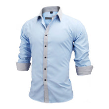 Load image into Gallery viewer, VISADA JAUNA Men Shirts Europe Size New Arrivals Slim Fit Male Shirt Solid Long Sleeve British Style Cotton Men&#39;s Shirt N332
