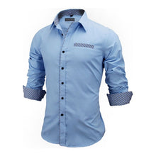 Load image into Gallery viewer, VISADA JAUNA Men Shirts Europe Size New Arrivals Slim Fit Male Shirt Solid Long Sleeve British Style Cotton Men&#39;s Shirt N332
