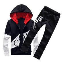 Load image into Gallery viewer, Tracksuit Men Set Letter Sportswear Sweatsuit Male Sweat Track Suit Jacket Hoodie with Pants Mens Sporting Suits 5XL Large Size
