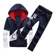 Load image into Gallery viewer, Tracksuit Men Set Letter Sportswear Sweatsuit Male Sweat Track Suit Jacket Hoodie with Pants Mens Sporting Suits 5XL Large Size
