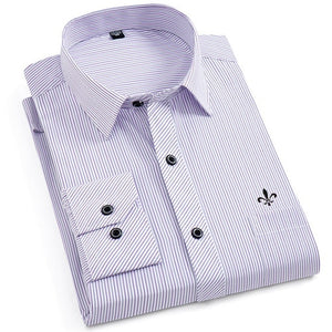 Dudalina New 2020 Men Long Sleeve Shirts Male Striped Classic-fit Comfort Soft Casual Button-Down Shirt Casual Male Shirt Tops