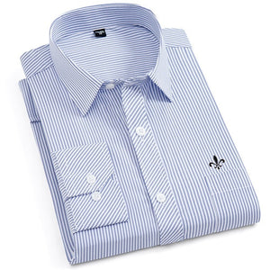 Dudalina New 2020 Men Long Sleeve Shirts Male Striped Classic-fit Comfort Soft Casual Button-Down Shirt Casual Male Shirt Tops
