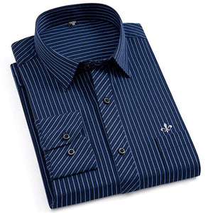 Dudalina New 2020 Men Long Sleeve Shirts Male Striped Classic-fit Comfort Soft Casual Button-Down Shirt Casual Male Shirt Tops