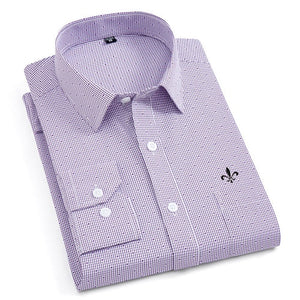 Dudalina New 2020 Men Long Sleeve Shirts Male Striped Classic-fit Comfort Soft Casual Button-Down Shirt Casual Male Shirt Tops