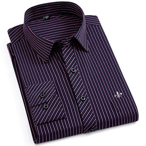 Dudalina New 2020 Men Long Sleeve Shirts Male Striped Classic-fit Comfort Soft Casual Button-Down Shirt Casual Male Shirt Tops