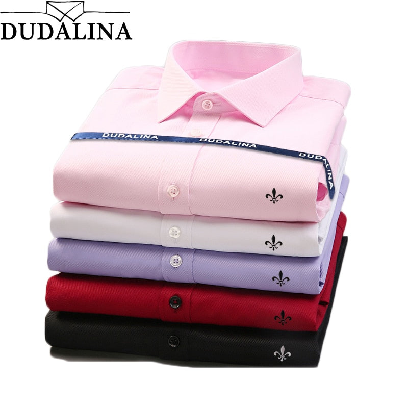 Dudalina 2019 Camisa de marca para hombre, camisas de vestir para hombre, Camisa Formal de negocios de manga larga informal a la moda para hombre, Camisa Social Masculina
