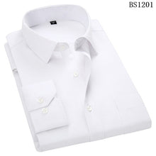 Load image into Gallery viewer, Plus Large Size 8XL 7XL 6XL 5XL 4XL Mens Business Casual Long Sleeved Shirt Classic Striped Male Social Dress Shirts Purple Blue

