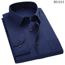 Load image into Gallery viewer, Plus Large Size 8XL 7XL 6XL 5XL 4XL Mens Business Casual Long Sleeved Shirt Classic Striped Male Social Dress Shirts Purple Blue
