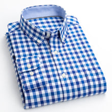 Cargar imagen en el visor de la galería, BOLUBAO, camisa a cuadros de negocios para hombre, decoración de botones de varios estilos, camisas de manga larga, vestido de fiesta de noche, camisas para hombre
