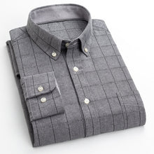 Cargar imagen en el visor de la galería, BOLUBAO, camisa a cuadros de negocios para hombre, decoración de botones de varios estilos, camisas de manga larga, vestido de fiesta de noche, camisas para hombre
