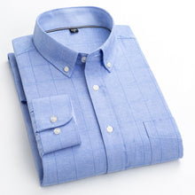 Cargar imagen en el visor de la galería, BOLUBAO, camisa a cuadros de negocios para hombre, decoración de botones de varios estilos, camisas de manga larga, vestido de fiesta de noche, camisas para hombre
