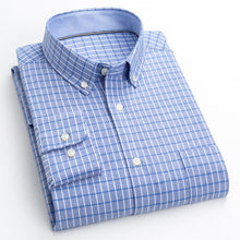 Cargar imagen en el visor de la galería, BOLUBAO, camisa a cuadros de negocios para hombre, decoración de botones de varios estilos, camisas de manga larga, vestido de fiesta de noche, camisas para hombre
