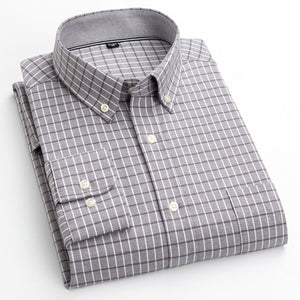 BOLUBAO, camisa a cuadros de negocios para hombre, decoración de botones de varios estilos, camisas de manga larga, vestido de fiesta de noche, camisas para hombre