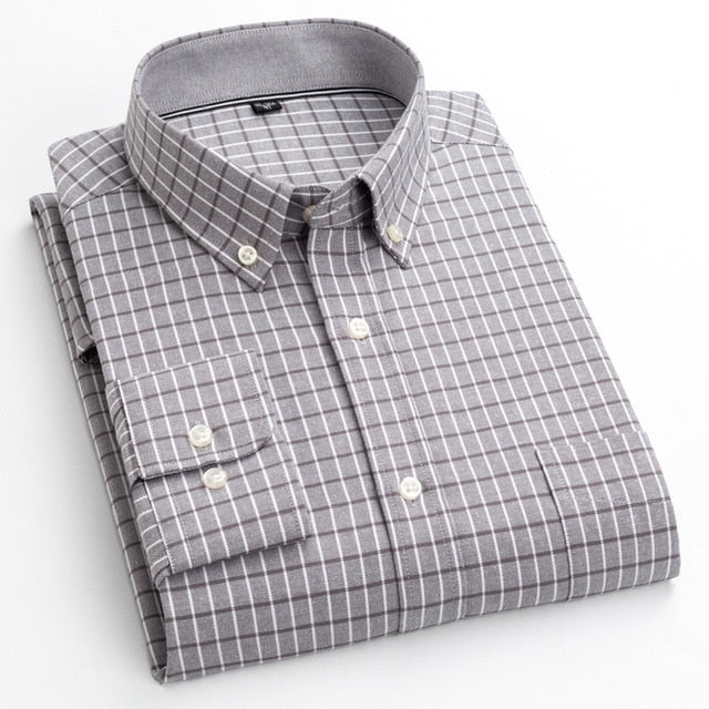 BOLUBAO, camisa a cuadros de negocios para hombre, decoración de botones de varios estilos, camisas de manga larga, vestido de fiesta de noche, camisas para hombre
