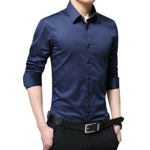 Load image into Gallery viewer, New Men&#39;s Shirt Long Sleeve Casual Shirts Men Dress Slim Solid Business Dress Shirt Spring Autumn Men&#39;s Dress Shirt With Button
