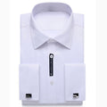 Alimens &amp; Gentle camisa de vestir con puños franceses para hombre, gemelos de manga larga de Color sólido con estilo a rayas, incluye moda 2019 nueva