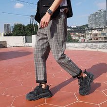 Load image into Gallery viewer, LAPPSTER Streetwear Yellow Plaid Pants Men Joggers 2019 Man Casual Straight Harem Pants Men Korean Hip Hop Track Pants Plus Size
