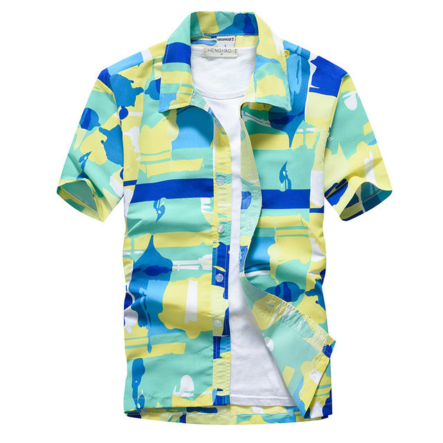 Camisa rosa hawaiana de manga corta para playa para hombre, moda de verano 2019, estampado de palmera Tropical, camisas Aloha para hombre, camisa de fiesta y vacaciones