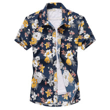 Load image into Gallery viewer, Pink Hawaiian Beach Short Sleeve Shirt Men 2019 Summer Fashion Palm Tree Print Tropical Aloha Shirts Mens Party Holiday Chemise
