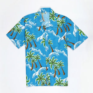 Pink Hawaiian Beach Short Sleeve Shirt Men 2019 Summer Fashion Palm Tree Print Tropical Aloha Shirts Mens Party Holiday Chemise