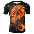 Camiseta para hombre, camisetas informales de manga corta con cuello redondo, camisetas con estampado de dragones, ropa de calle divertida para hombre