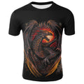 Camiseta para hombre, camisetas informales de manga corta con cuello redondo, camisetas con estampado de dragones, ropa de calle divertida para hombre