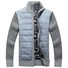 Load image into Gallery viewer, Winter Men&#39;s Fleece Sweater Coat Thick Patchwork Wool Cardigan Muscle Fit Knitted Jackets Fashionable Male Clothing for Autumn
