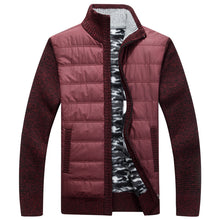 Load image into Gallery viewer, Winter Men&#39;s Fleece Sweater Coat Thick Patchwork Wool Cardigan Muscle Fit Knitted Jackets Fashionable Male Clothing for Autumn

