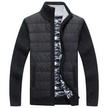 Load image into Gallery viewer, Winter Men&#39;s Fleece Sweater Coat Thick Patchwork Wool Cardigan Muscle Fit Knitted Jackets Fashionable Male Clothing for Autumn
