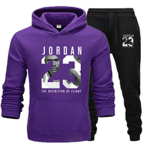 Load image into Gallery viewer, New Men Hoodies Suit Jordan 23 Tracksuit Sweatshirt Suit Fleece Hoodie+Sweat pants Jogging Homme Pullover 3XL Sporting Suit Male
