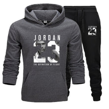 Load image into Gallery viewer, New Men Hoodies Suit Jordan 23 Tracksuit Sweatshirt Suit Fleece Hoodie+Sweat pants Jogging Homme Pullover 3XL Sporting Suit Male
