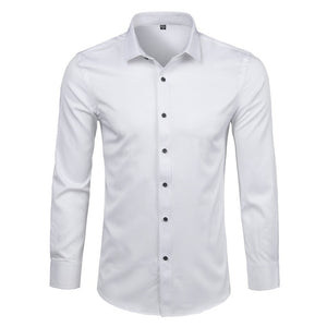 Purple Men's Bamboo Fiber Dress Shirt 2018 Brand New Slim Fit Long Sleeve Chemise Homme Non Iron Easy Care Formal Shirt For Men