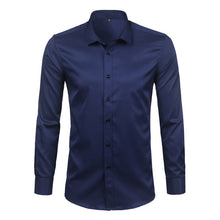 Load image into Gallery viewer, Purple Men&#39;s Bamboo Fiber Dress Shirt 2018 Brand New Slim Fit Long Sleeve Chemise Homme Non Iron Easy Care Formal Shirt For Men
