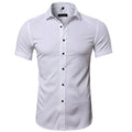 Camisa de vestir púrpura de fibra de bambú para hombre 2018 nueva camisa Formal de manga larga ajustada para hombre sin hierro camisa Formal de fácil cuidado para hombres