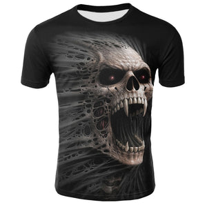 Summer Men T-shirts Casual O-neck Short Sleeve Tee Tops Hip Hop Style Clothes Fashion Streetwear Skull 3D T Shirt Male