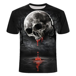 Summer Men T-shirts Casual O-neck Short Sleeve Tee Tops Hip Hop Style Clothes Fashion Streetwear Skull 3D T Shirt Male