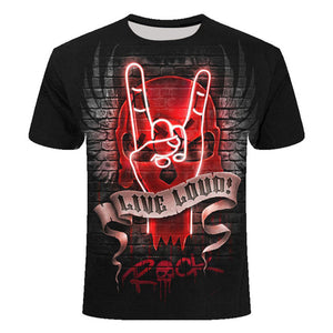 Summer Men T-shirts Casual O-neck Short Sleeve Tee Tops Hip Hop Style Clothes Fashion Streetwear Skull 3D T Shirt Male