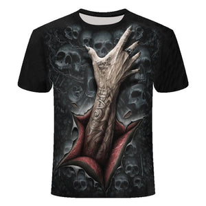 Summer Men T-shirts Casual O-neck Short Sleeve Tee Tops Hip Hop Style Clothes Fashion Streetwear Skull 3D T Shirt Male