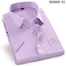 Load image into Gallery viewer, Men&#39;s Casual Dress Short Sleeved Shirt Twill White Blue Pink Black Male Slim Fit Shirt For Men Social Shirts 4XL 5XL 6XL 7XL 8XL
