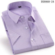 Load image into Gallery viewer, Men&#39;s Casual Dress Short Sleeved Shirt Twill White Blue Pink Black Male Slim Fit Shirt For Men Social Shirts 4XL 5XL 6XL 7XL 8XL
