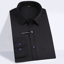 Load image into Gallery viewer, Men&#39;s Regular-fit Long Sleeve Stretch Easy Care Shirt Formal Business Office/Working Wear Bamboo Fiber Solid Social Dress Shirts
