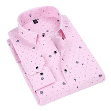 Load image into Gallery viewer, Printed Plaid Polka Dot Men Shirt Long-Sleeved Casual Shirts For Men Slim Fit 21 Colors Male Dress Shirts Camisas Masculina
