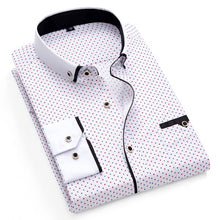 Load image into Gallery viewer, Printed Plaid Polka Dot Men Shirt Long-Sleeved Casual Shirts For Men Slim Fit 21 Colors Male Dress Shirts Camisas Masculina
